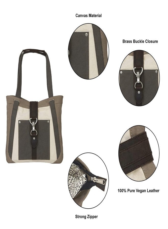 Mona B Canvas Tote Handbag for Women perfect for Travel, College and office Use - Multicolor - Image 4