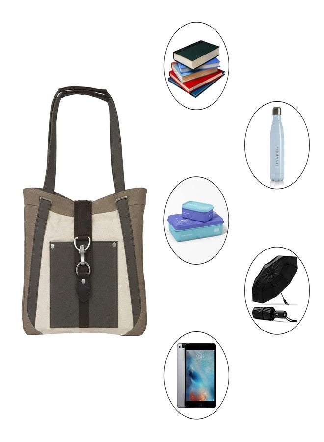 Mona B Canvas Tote Handbag for Women perfect for Travel, College and office Use - Multicolor - Image 5