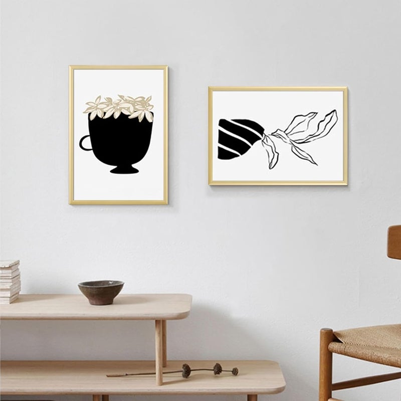 ATOBART A4 Picture Frame Set of 2, 2-pack 21x30cm gold picture frame, Wall Gallery Photo Frames, Gold,Aluminium - Image 2