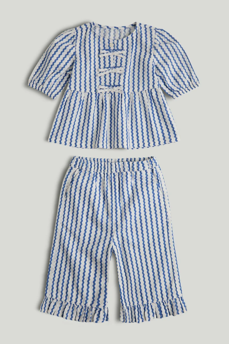mothercare Linen-Look Top and Trousers Outfit