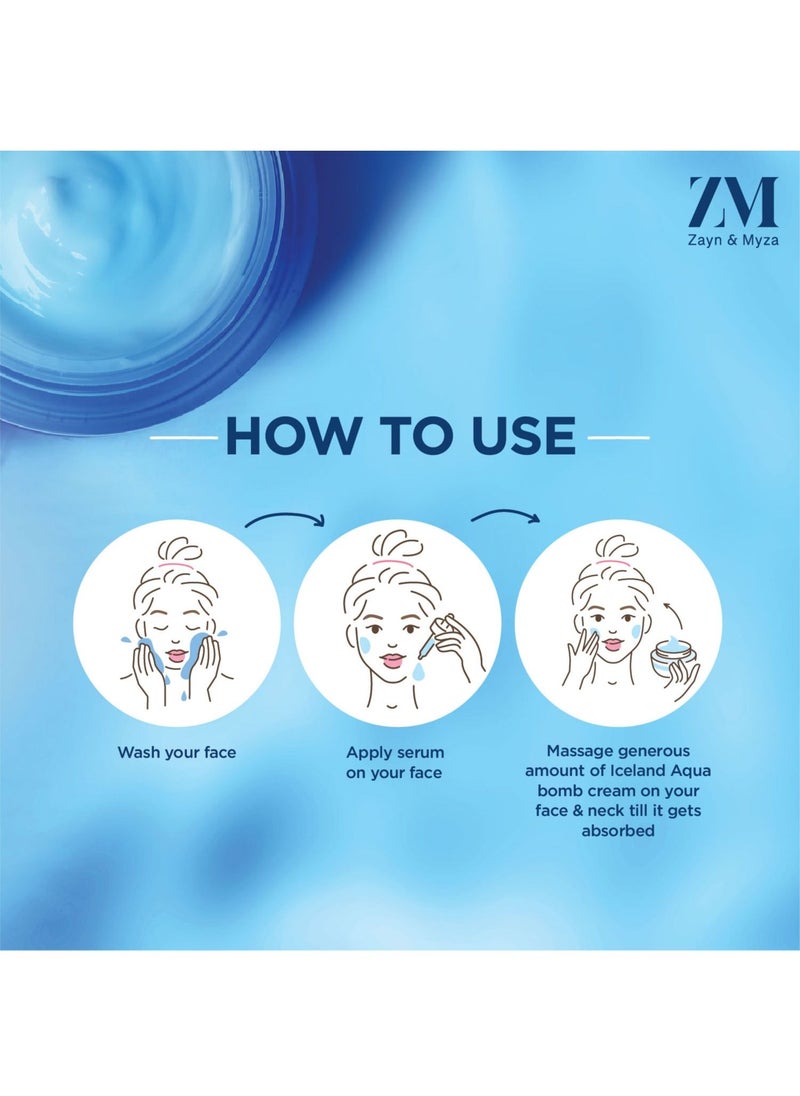 ZM Zayn & Myza - Iceland Aqua Bomb Moisturizer with Hyaluronic Acid 50g - Image 1