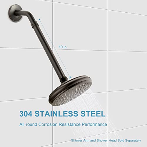 OFFO Shower Head Extension Arm, 10 in Oil Rubbed Bronze Shower Arm Extension Shower Head Extender Made of 304 Stainless Steel Shower Pipe Extension - Image 4