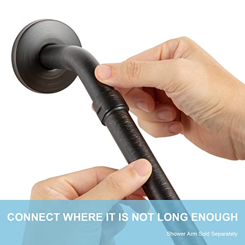 OFFO Shower Head Extension Arm, 10 in Oil Rubbed Bronze Shower Arm Extension Shower Head Extender Made of 304 Stainless Steel Shower Pipe Extension - Image 2