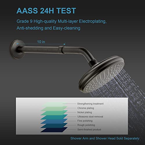 OFFO Shower Head Extension Arm, 10 in Oil Rubbed Bronze Shower Arm Extension Shower Head Extender Made of 304 Stainless Steel Shower Pipe Extension - Image 5