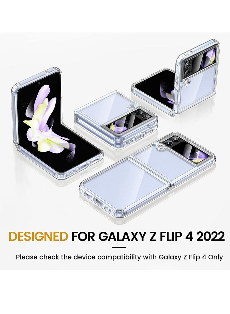 Galaxy Z Flip 4 Clear Case [Anti-Yellow] Slim Thin Premium TPU Crystal Shockproof Protective Cover Case - Image 2