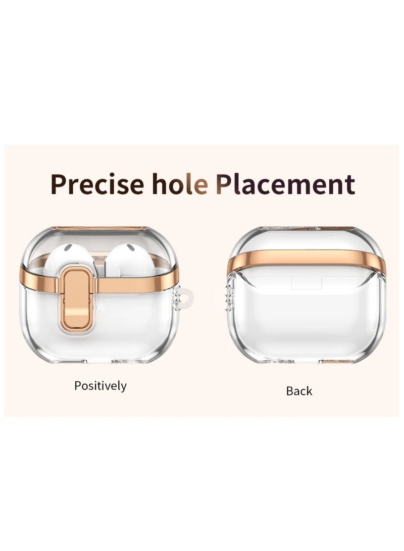 Alyashmac Armor Shockproof Case For Samsung Galaxy Buds 3 / Buds 3 Pro Accessories Cover Keychain Switch Secure Lock Protect Cove（Silver） - Image 3