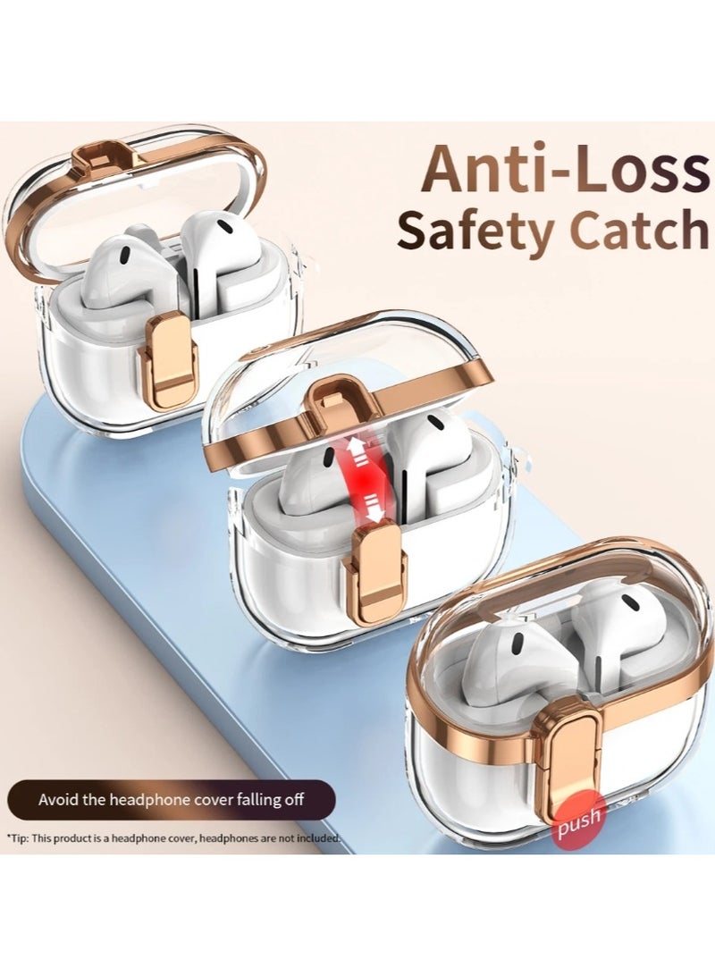 Alyashmac Armor Shockproof Case For Samsung Galaxy Buds 3 / Buds 3 Pro Accessories Cover Keychain Switch Secure Lock Protect Cove（Silver） - Image 4