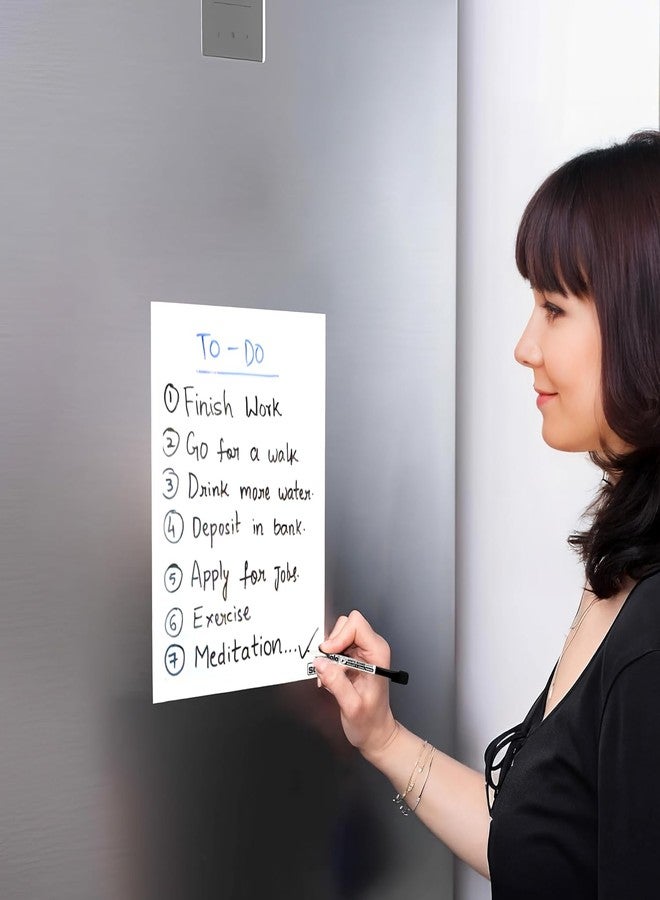 SOLO A4 Magnetic Whiteboard (8.3x11.7 inch) Pack of 2 | Restickable Reusable Writing Board with 2 Markers & Duster | Dry Erase Board for Home, Office & School - Image 5
