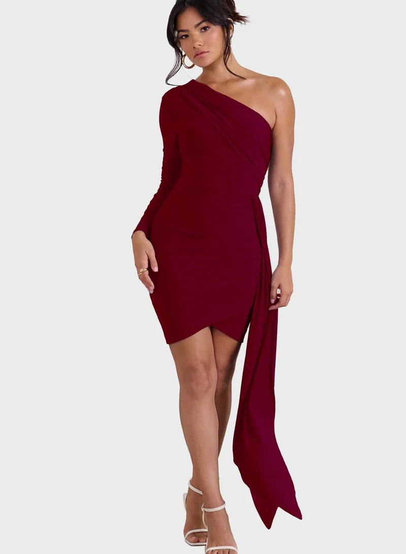 sachin and babi light blue dress Club L London Burgundy one shoulder dress