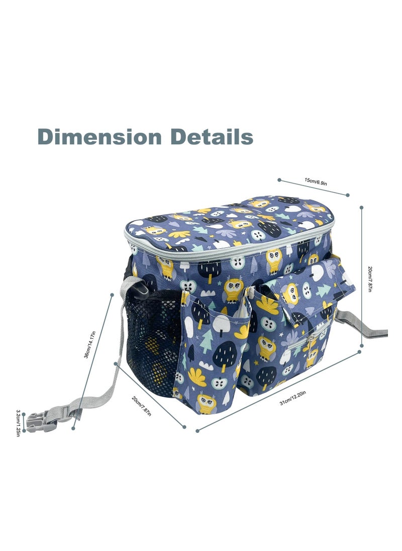 SYOSI Universal Stroller Organizer, with Cup Holder, Hanging Hooks, Phone Bag, Shoulder Strap, Unique Stroller Bag Caddy Organizer Accessories Fits for Uppababy, Britax, Baby Jogger, Strollers  - Image 2