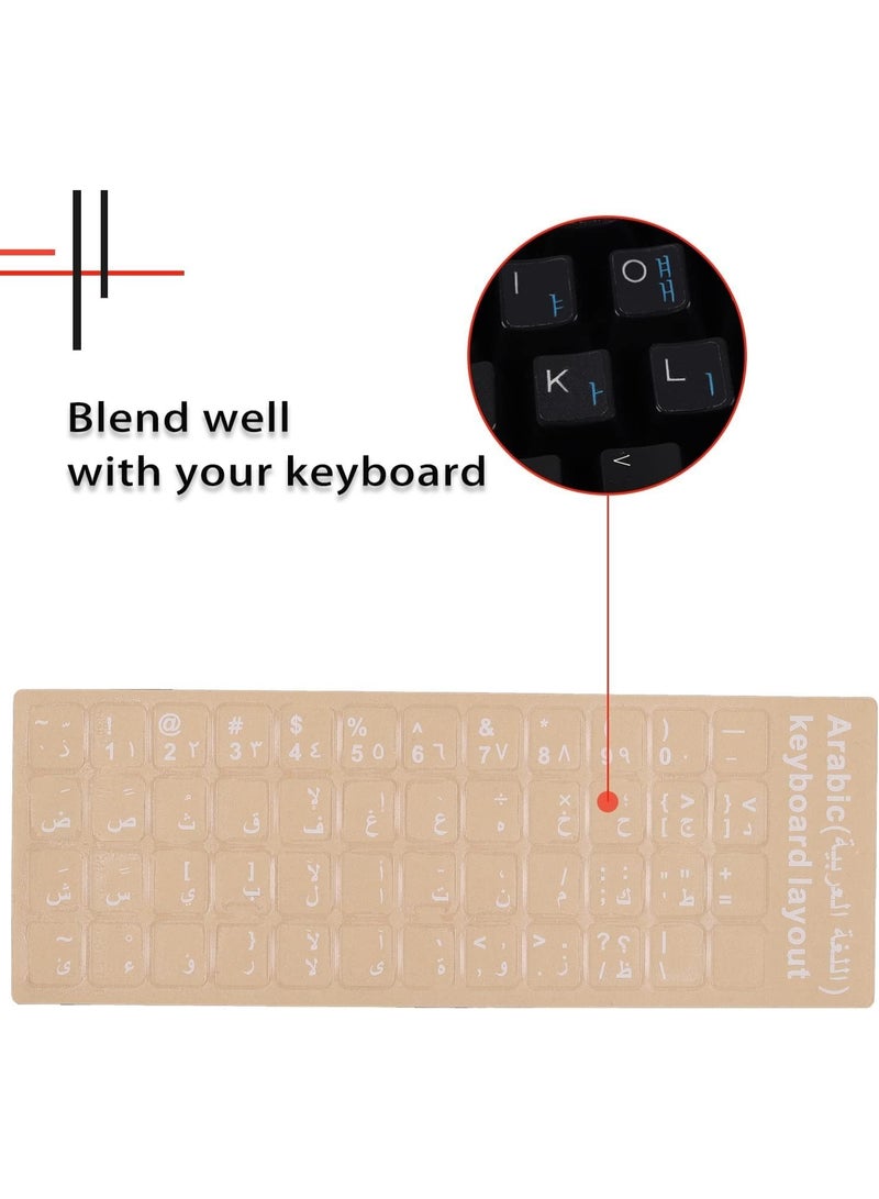 1pc Arabic Transparent Keyboard Sticker Arabic Language Sticker for Desktop Computer Arabic Letters Design Keys Only with Transparent Background 1pc White 1  - Image 3
