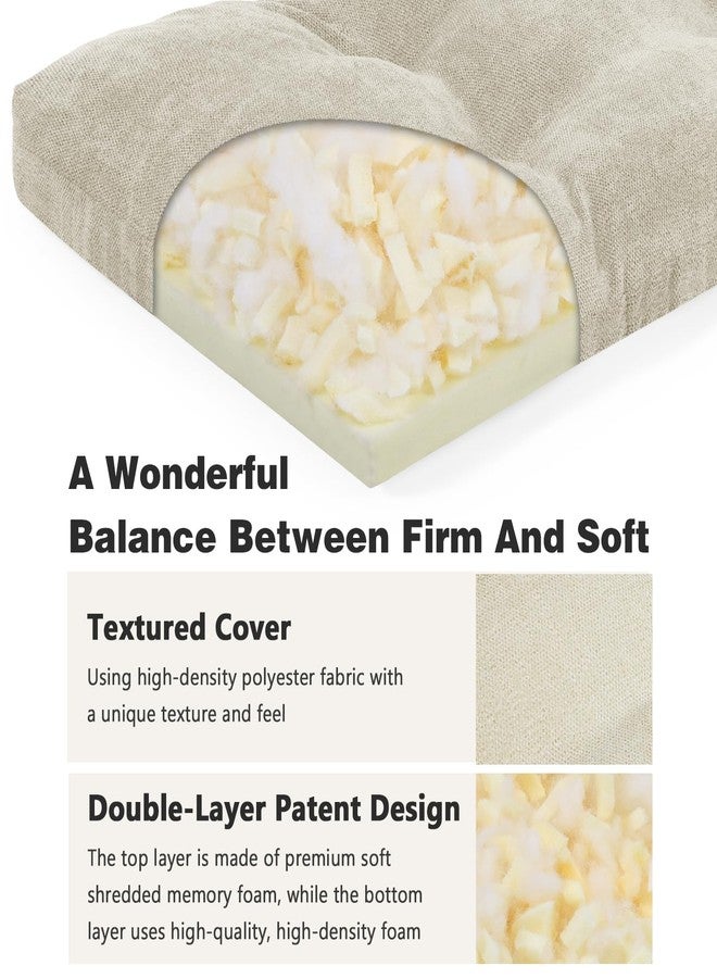 BAIBU وسادة مقعد بنش بايبو 36 بوصة، تصميم براءة اختراع بطبقتين من رغوة الذاكرة، وسادة مقعد مستطيلة داخلية وخارجية، وسادة مقعد مستطيلة قياسية غير قابلة للانزلاق مع أربطة، 36x15x3 بوصة، بيج - Image 5