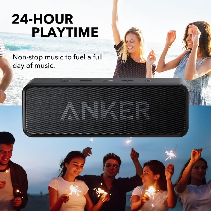 أنكر مكبرات صوت بلوتوث، مكبر صوت بلوتوث من Soundcore مع صوت ستيريو عالٍ، مدة تشغيل 24 ساعة، نطاق بلوتوث 66 قدمًا، ميكروفون مدمج بقوة 3 واط × 2. مثالي كمكبر صوت لاسلكي محمول لأجهزة iPhone وSamsung والمزيد. - Image 3