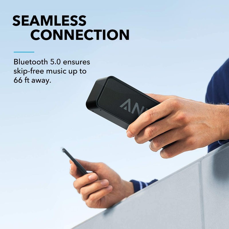 أنكر مكبرات صوت بلوتوث، مكبر صوت بلوتوث من Soundcore مع صوت ستيريو عالٍ، مدة تشغيل 24 ساعة، نطاق بلوتوث 66 قدمًا، ميكروفون مدمج بقوة 3 واط × 2. مثالي كمكبر صوت لاسلكي محمول لأجهزة iPhone وSamsung والمزيد. - Image 5