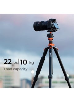 K&F Concept 68 inch /175cm Camera Tripods,Compact Travel Tripod with Monopod,10kg/22lbs Load Capacity 360° Panorama Ball Head Compatible with DSLR Cameras K255A4+BH-28L (TM2515M1)  - Image 3