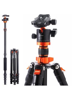 K&F Concept 68 inch /175cm Camera Tripods,Compact Travel Tripod with Monopod,10kg/22lbs Load Capacity 360° Panorama Ball Head Compatible with DSLR Cameras K255A4+BH-28L (TM2515M1)  - Image 1