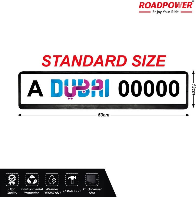 Clayton RoadPower Car Plate Number Holder Long - Black - Image 3