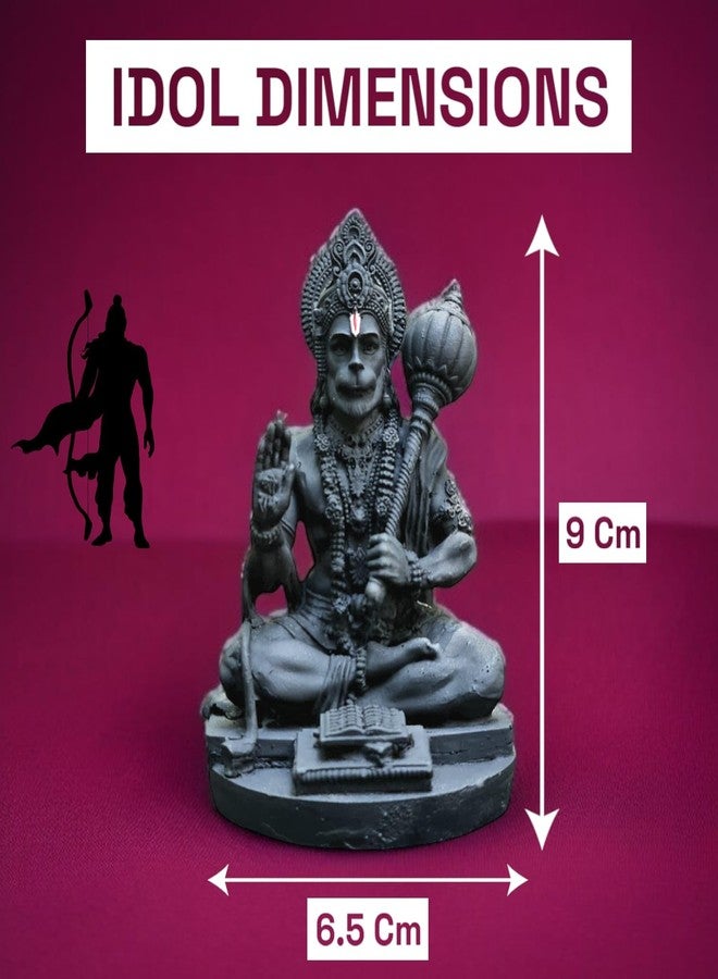 RIANZ Resin Hanuman Ji Idol for Car Dashboard, Home & Office Desk - Bajrang Bali Murti for Protection from Negative Energy, Good Luck, Success and Prosperity (Black), 9 cm - Image 3