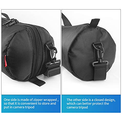 HEMMOTOP حقيبة حمل ثلاثية القوائم HEMMOTOP، 39x7 بوصة، حقيبة ثلاثية القوائم مبطنة بسماكة 0.4 بوصة مع حزام كتف ومقبض، حقيبة حامل ضوء ثقيلة مع جيبين بسحاب لقضيب البلياردو، حامل مكبر الصوت -R10018 - Image 5