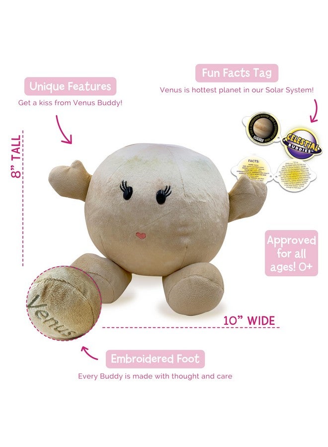Celestial Buddies Venus Buddy | 10" Soft Stuffed Plush, Embroidered Features, Fun Planet Facts Tag for Kids - STEM Learning, Educational Gift, Classroom & Homeschool Science Space Astronomy | 0+ - Image 2
