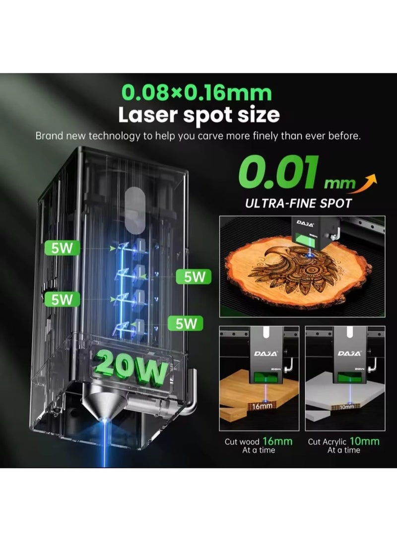 DAJA A8 20W Laser Cutter Engraver High precision Business Efficient Laser Engraving Machine for Metal Wood Acrylic Leather - Image 3