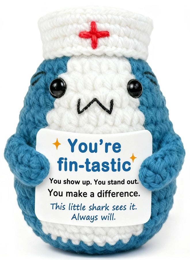 Krinisou Nurse Appreciation Gift – 2026 Nurses Week Gift for Women Men, Nurses Day Thank You Gifts, Small Cute Crochet Shark Plush for Nursing Student Graduation - Image 1