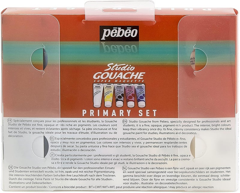 PEBEO Studio Gouache Primary Set - 5 Assorted 100ml Tubes - Image 3