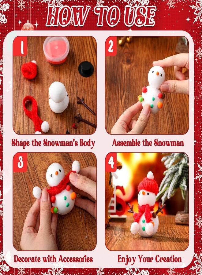 Soulchen 90 Pcs Christmas DIY Craft Clay Kit Christmas Dough Set Creative Snowman Xmas Tree Gingerbread Man Air Dry Modeling Clay Crafts for Indoor Decorations Holiday Party Favor Supplies - Image 3