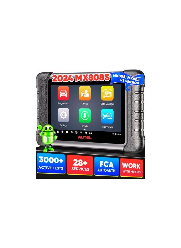 Autel - Autel Maxicheck MX808S OBD2 Car Computer Scanner Android OS 11 3000 Plus Bidirectional Diagnostic Tool Maxicom Mk808S 28 Plus Reset - Image 1