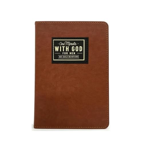 RHZGO One minute WITH GOD for men,365 days of daily prayer brown book,2026 Mens Daily Devotional & Prayer Journal,Bible prayer tracking diary - Image 1