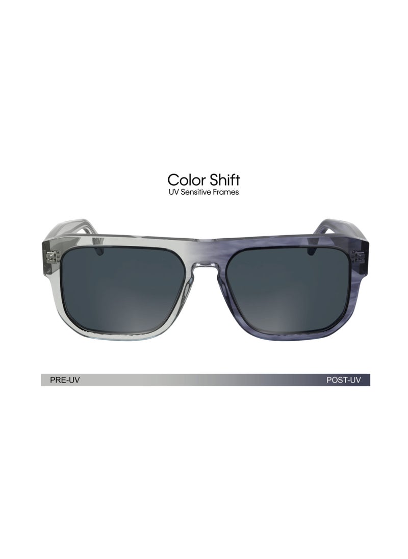 Calvin Klein Jeans FULL RIM ACETATE ACETATE CALVIN KLEIN JEANS SUN CKJ24607S 5517 (012) CRYSTAL TO STRIPED BLUE  - Image 3