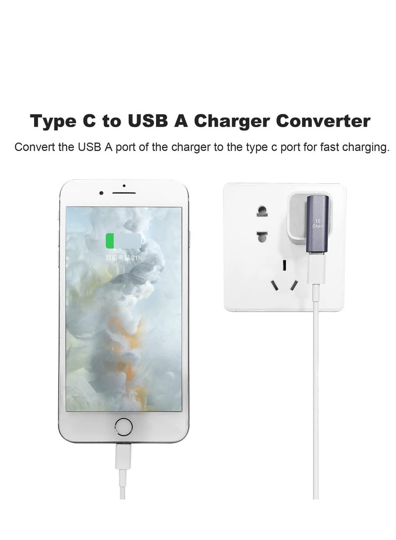 Excefore 2 Pack 90 Degree USB C Female to USB Male Adapter, Type C to USB A Left and Right Angle Charger Converter, Suitable for Laptop/Mobile Phone/Tablet/PC - Image 4