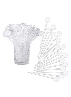 SYOSI Coffee Stirring Sticks 240 Pcs 7 inches Disposible Plastic Disc Top Stirrers Transparent Stir Mixing Rod for Coffee Beverage  - Image 1