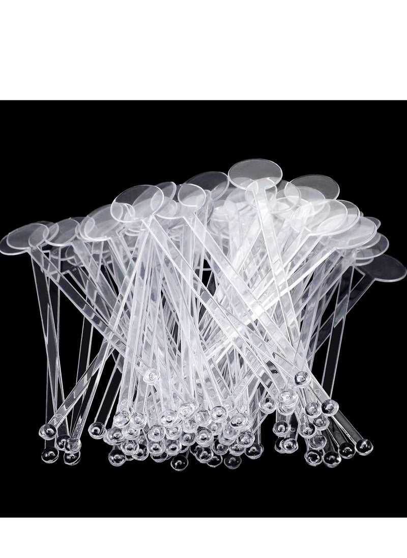 SYOSI Coffee Stirring Sticks 240 Pcs 7 inches Disposible Plastic Disc Top Stirrers Transparent Stir Mixing Rod for Coffee Beverage  - Image 3