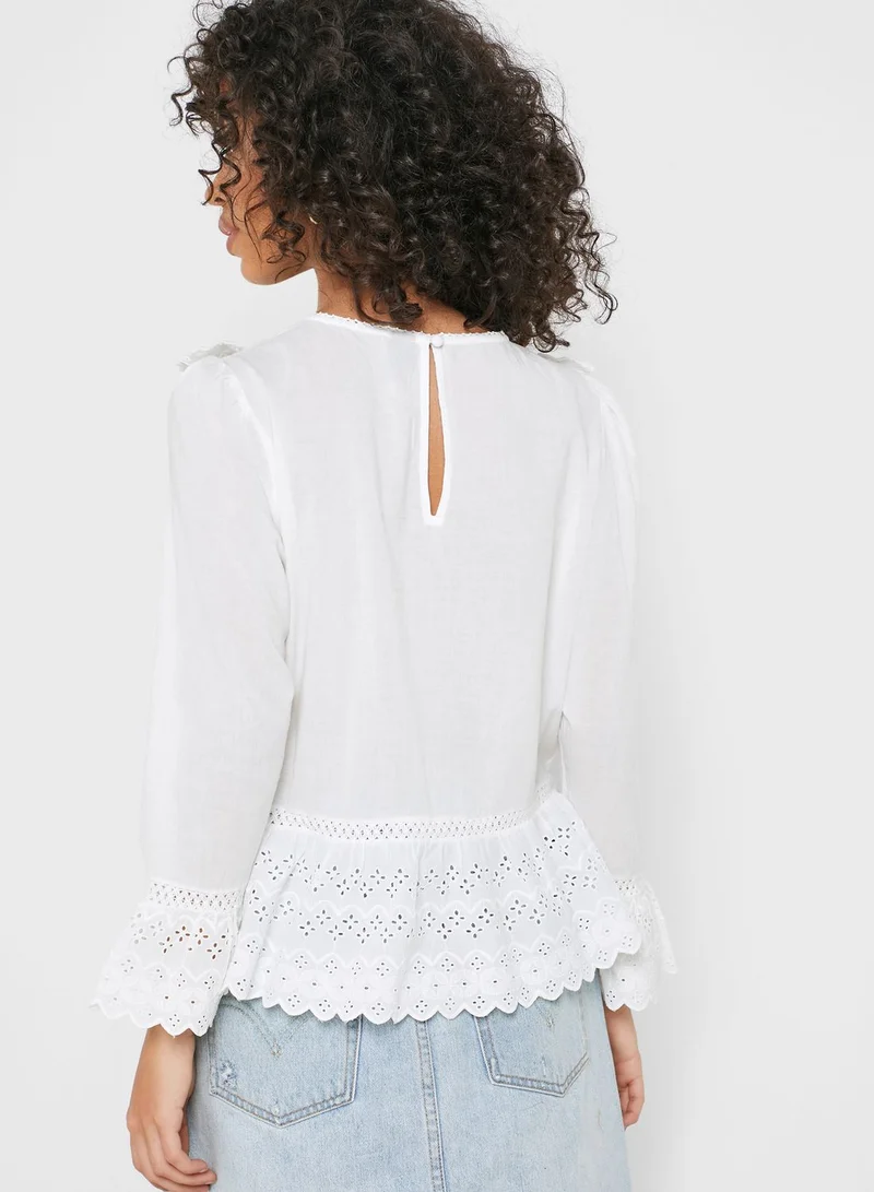 VERO MODA Lace Trim Top
