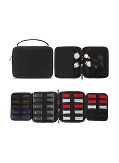 20-Slot Waterproof Watch Band Organizer Case, Compatible with Apple Watch and Fitbit Series, Ideal for Travel and Storage (Black)