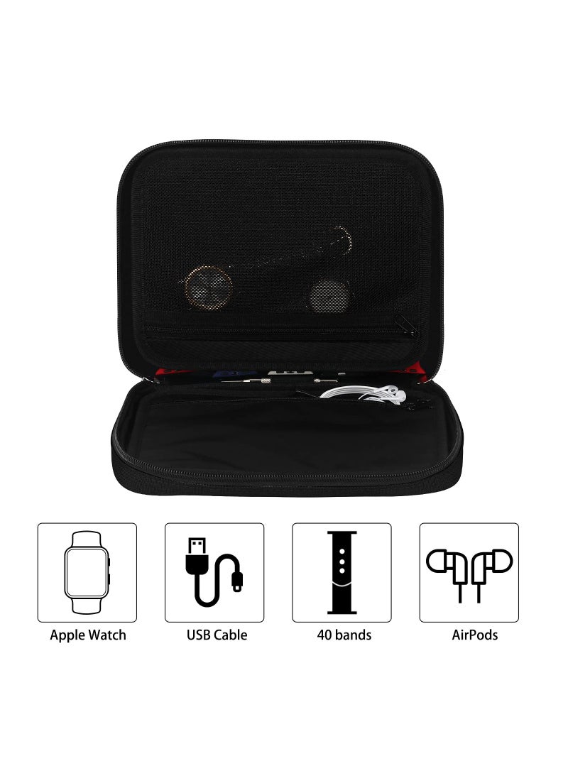 Generic - 20-Slot Waterproof Watch Band Organizer Case, Compatible with Apple Watch and Fitbit Series, Ideal for Travel and Storage (Black) - Image 1