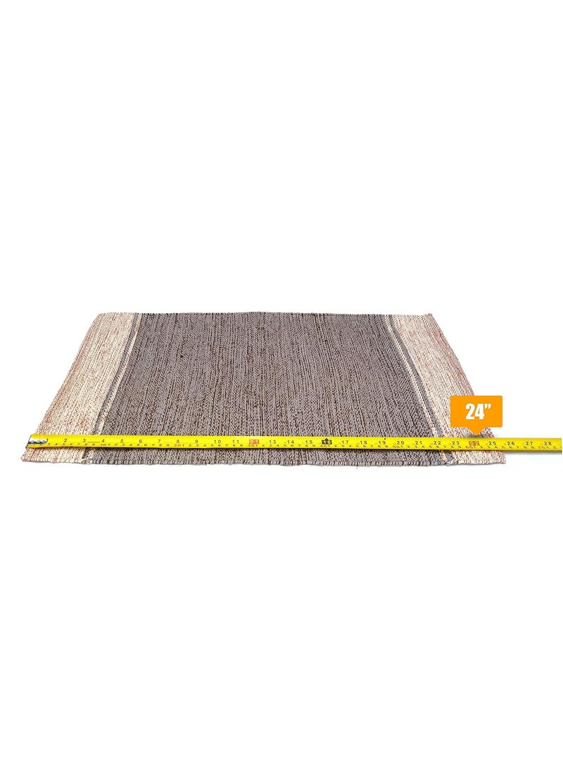 H2H - H2H House2Home Door Mat, 100% Cotton Material, 3 Pc. Combo Offer, Mixed Design | Best Used as Door Mat, Bath Math, Bedside Rug or Gift | 40cm X 60cm – Multi 1 (Binding) - Image 1