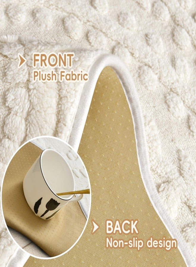 Arfntevss Couch Cover for Dogs Boho Plush Washable Sofa Covers for 3 Cushion Couch Pet Friendly Fuzzy Slipcovers 3 Seat Anti-Slip Sectional Furniture Protector (Plush Vines Cream White, 35.5" x 71") - Image 4