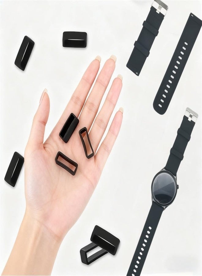 Watch Band Keepers Silicone Watch Strap Retainer Holder Loop Replacement Parts Watchband Fastener for Smart Sport Watchers Clasp Ring Accessories (8pcs) - Image 4