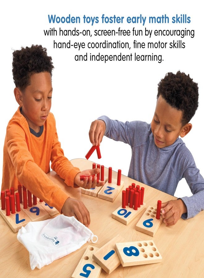 Excellerations Peg Number Board, Included: 10 Rubberwood Boards + 55 Wood Pegs + Storage Bag, Montessori Math Materials, Learning Manipulatives, Counting for Kids, Reggio Emilia Classroom Essentials - Image 3
