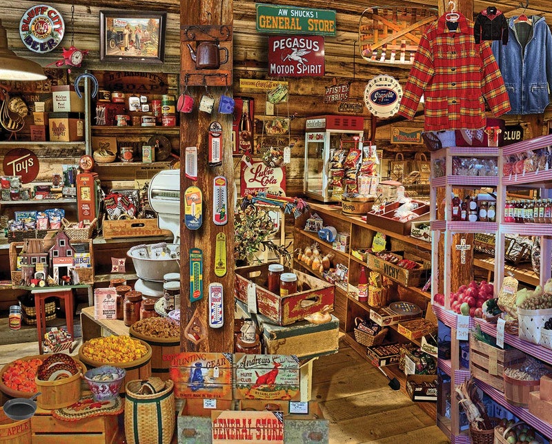 White Mountain 1000 Piece Jigsaw Puzzle Vintage Americana Scene Puzzles with Large Pieces for Adults and Family 24x30 Country Store Seek Find - Image 3