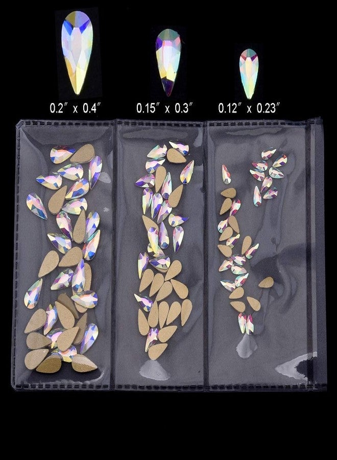 Tisslan 100pcs Drop Shape 3d Nail Design Flatback Ab Rhinestones for Nail art Dekor 3 Size Mix - Image 2