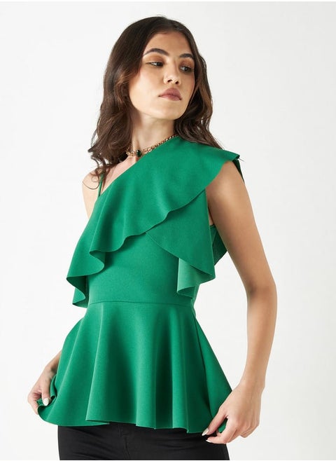 Solid Notch Lapel Crop Top with Long Sleeves