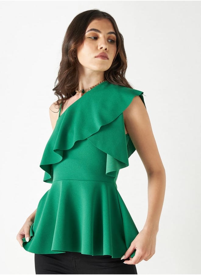 FAV Solid Notch Lapel Crop Top with Long Sleeves  - Image 1