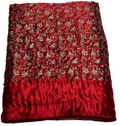Lilfly Rajasthani Cotton Filled Light Weight Silk Single Bed Soft Jaipuri AC Quilt Over All Floral Print Design with Gold Print Quilts Blankets for Home (Size 55X85 inch) - red TDS-40 - Image 3
