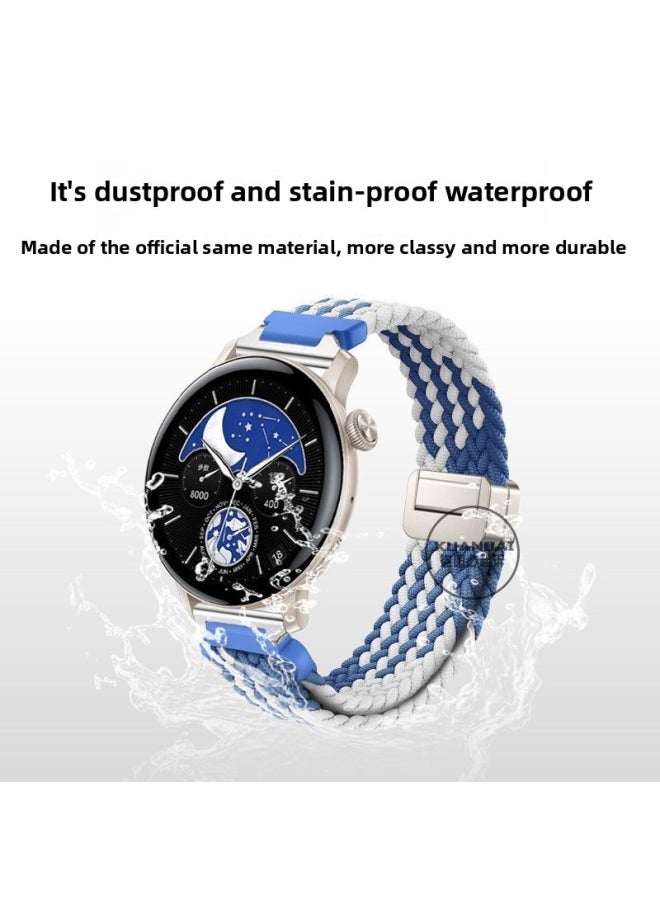 Generic For Vivowatch3 Strap Woven Nylon Loop Magnetic Buckle Iqoo VIVO Watch 1/2 Wristband-Color:Red And White-vivowatch3 (consult Customer Service Before Placing An Order)  - Image 4