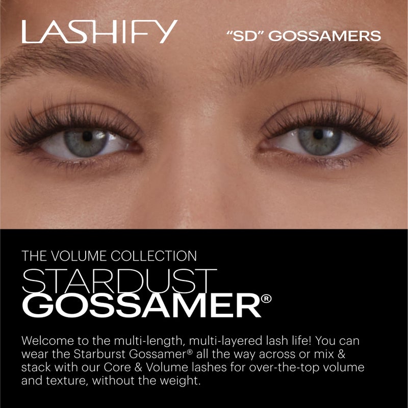 Lashify Stardust 12mm Gossamer DIY Eyelash Extensions Refill, The Multi-Length Multi Layered Lash, Thin Fibers of the Classic "C" Style, Black, Easy False Lashes - Image 2