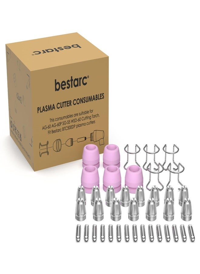 bestarc AG60P Plasma Cutter Consumables Cutting Torch Tip Nozzles 40 pcs Suitable for AG60 WSD60 AG60P and BTC500DP - Image 1