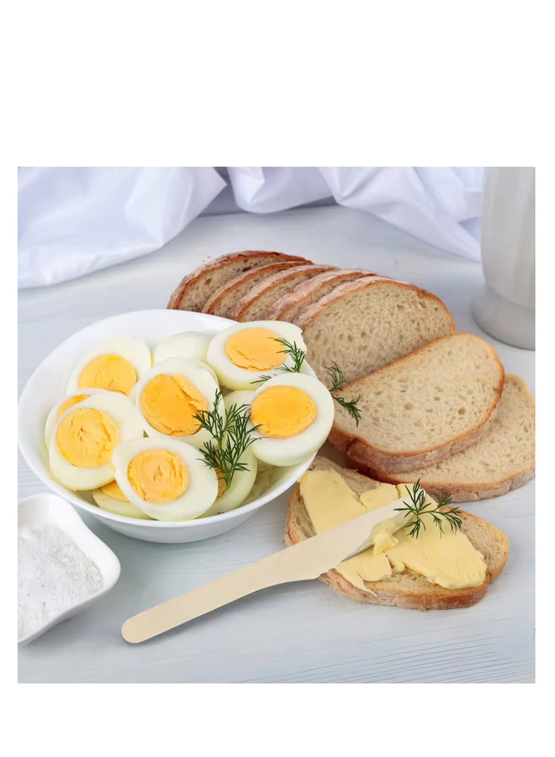 HAIWUYA 100 pcs disposable Knives wooden knives 100% Natural Wooden Disposable Cutlery Eco-Friendly  - Image 4